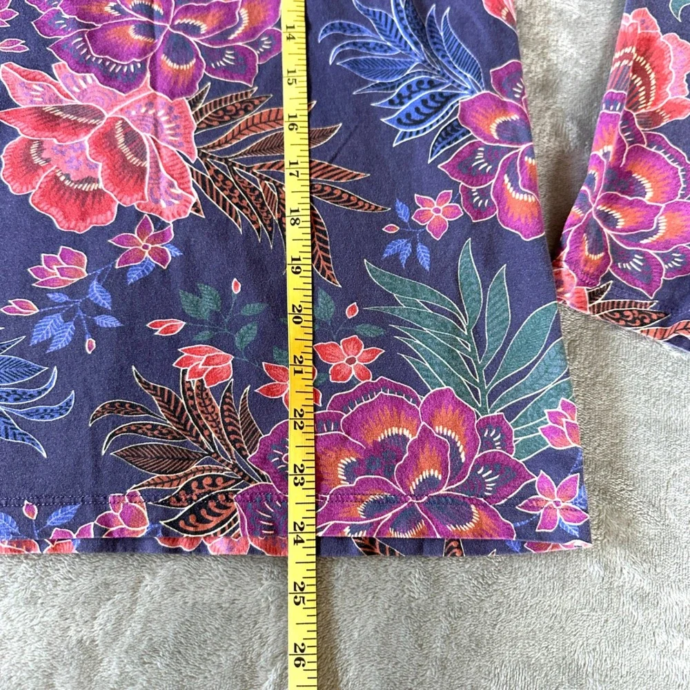 Johnny Was XS The Raglan Pajama Top Ettas Garden Floral Pima Cotton Modal LS